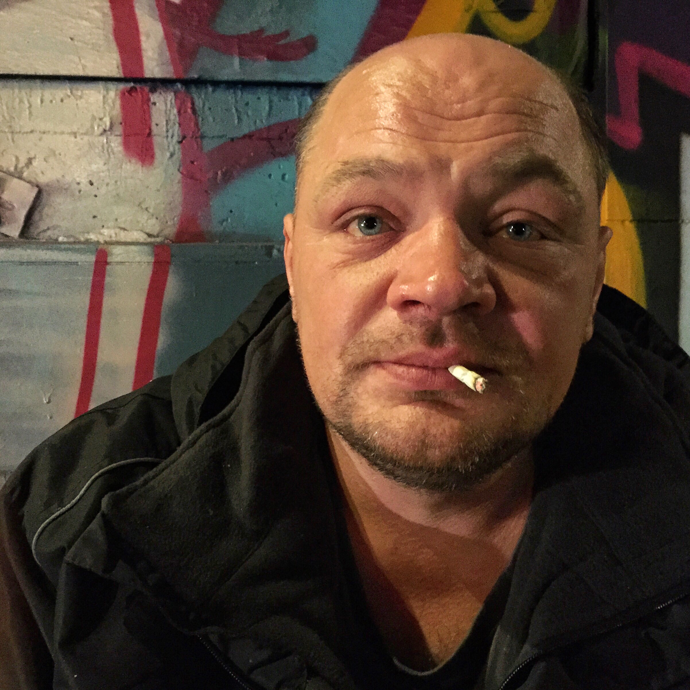 Modestas Primantas. Modistes has been in the UK for 18 years. Originally from Lithuania, he's worked full time as a builder for 16 of these years before his epilepsy became uncontrollable. He's been on the streets for two years. He has been told he's not entitled to benefits. He seems to feel as anonymous as the 7-digit hospital number on his wrist '2132232'